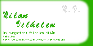 milan vilhelem business card